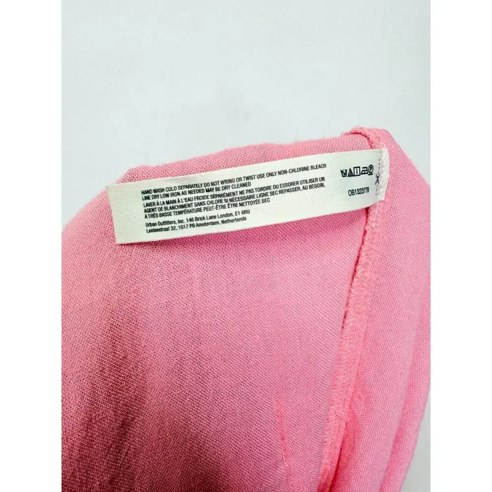 FREE PEOPLE Quinn Harem Pants Pastel Pink Small Baggy Boho Yoga Linen Blend
